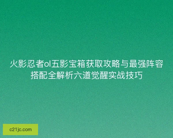 火影忍者ol五影宝箱获取攻略与最强阵容搭配全解析六道觉醒实战技巧