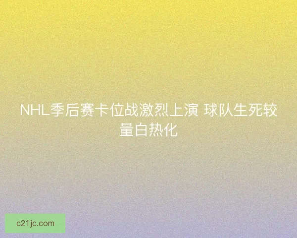 NHL季后赛卡位战激烈上演 球队生死较量白热化